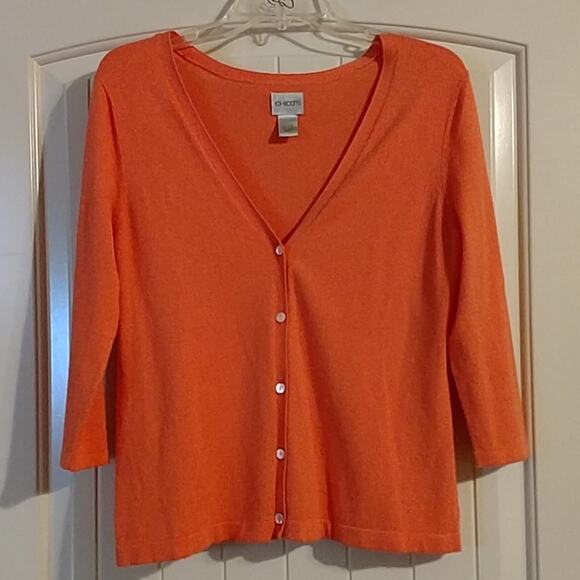 Chico's button cardigan sweater 3/4 sleeves Pre-loved - Picture 1 of 4